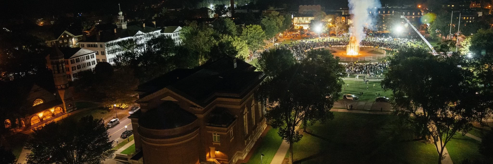 Dartmouth campus center at night